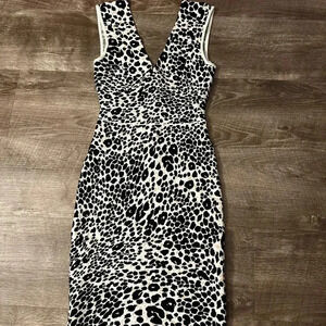 BCBGMaxAzria Knit Animal Print Bodycon Dress size XS